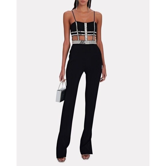 Pants - Cage Embellished Black Jumpsuit NWT S-L